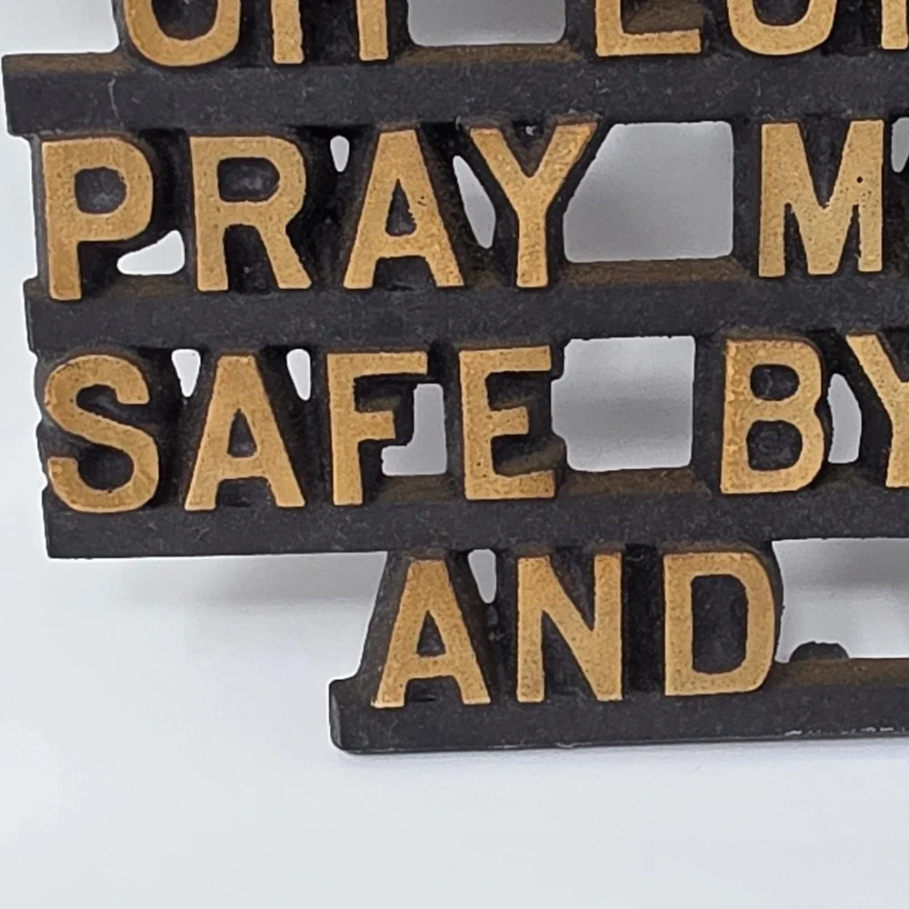 Vintage Bless This House Oh Lord Prayer ~ Cast Iron Trivet Farmhouse Decor